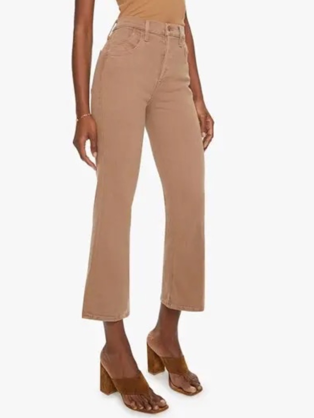 MOTHER The Stash Tripper Ankle Beaver Fur High Rise Flare Jeans Button Fly 25